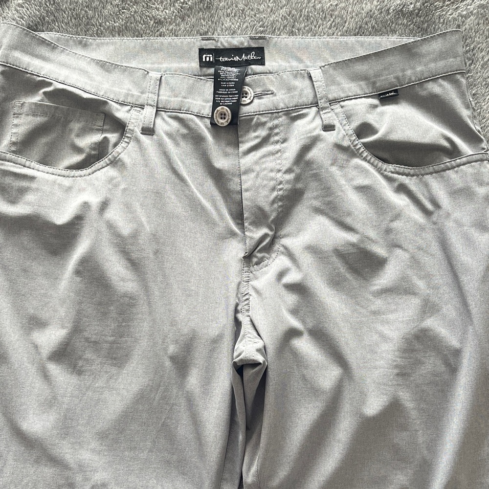 Travis Mathew Light Gray Performance Open to Close Pants